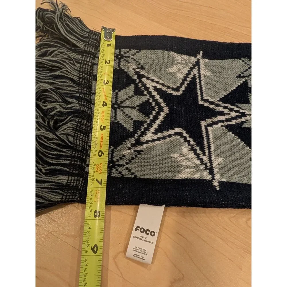 Dallas Cowboys Gray Blue Scarf Knit Winter Neck Double Sided Big Team Logo